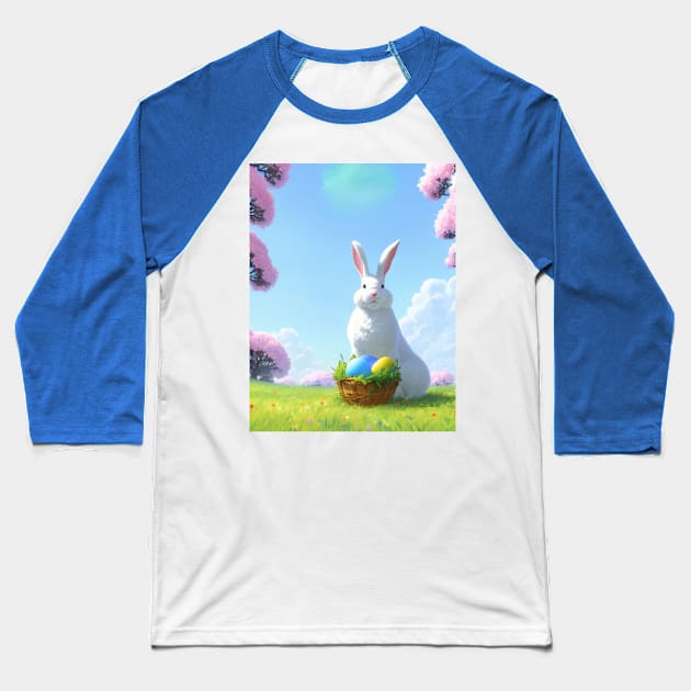 White Bunny-Easter Bunny Baseball T-Shirt by Stades